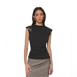 Dkny Mix Media Ruched Top